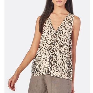 Joie leopard sleeveless silk blouse small